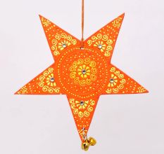 Handmade Wooden Star Christmas Hanging for Home Decor - Orange, Black, Blue, Pink
